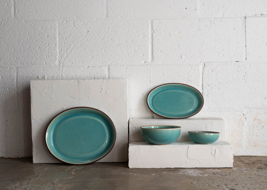 Handmade Ceramic Plating - Rounded Turquoise