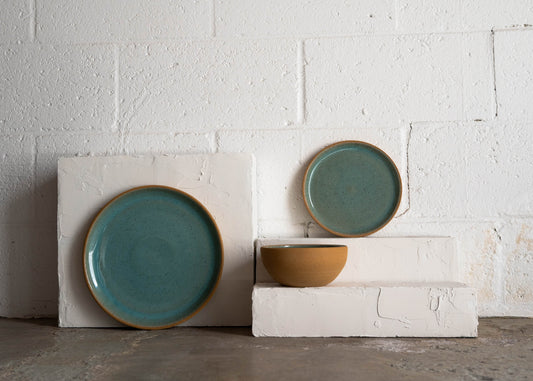 Handmade Ceramic Plating - Raw Turquoise Finish